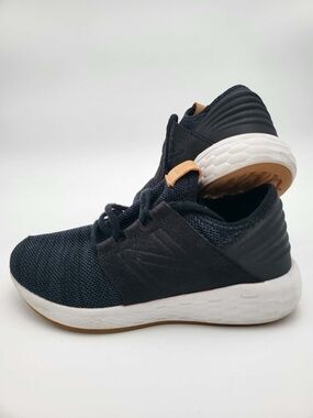 New Balance Black Knit Sneakers with White Midsole and Gum Accents